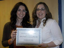 Ella Parker, left and Gema Bourke with their award Ella Parker, left and Gema Bourke with their award